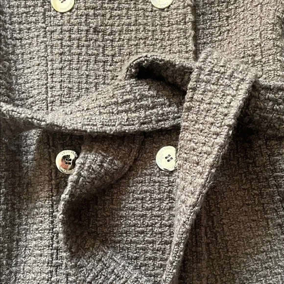 Calvin Klein Women's Textured Brown Pea Coat Winter  Autumn Formal Fashion - Picture 5 of 9